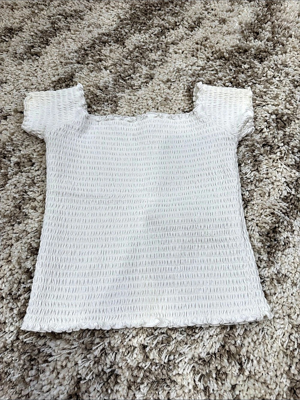 White and striped Sleeve Top